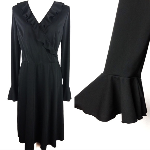 Express Dresses & Skirts - Express Ruffle Dress Long Bell Sleeve Size 13/14